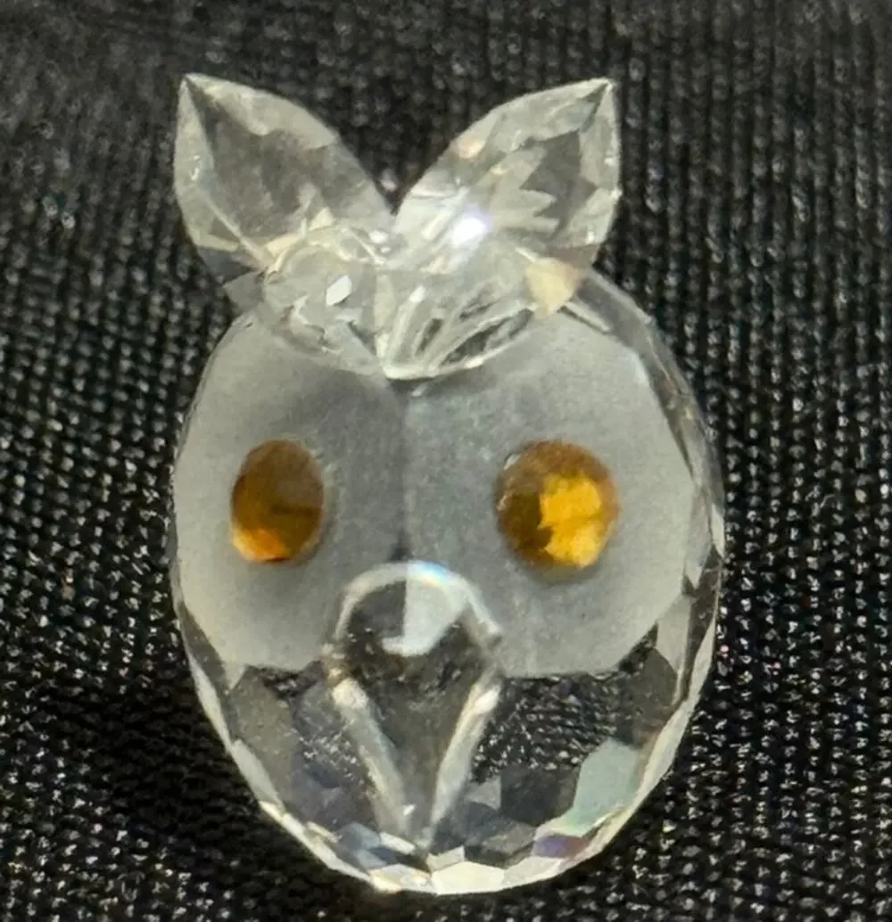 Asfour Egyptian Crystal Owl Figurine - RARE - 0.5
